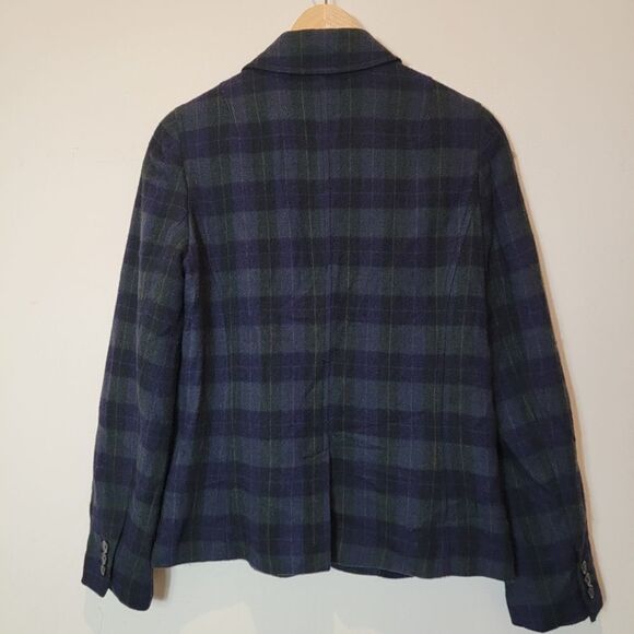 Liz Claiborne Vintage Green Tartan Plaid Dark Academia Blazer Size Small - Picture 2 of 10